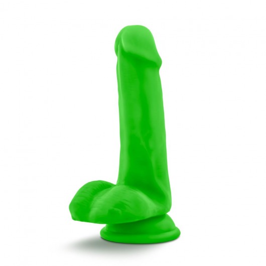 Зеленый реалистичный фаллоимитатор на присоске NEO 6INCH DUAL DENSITY COCK - 15,2 см. - Blush Novelties