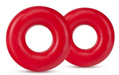Набор из 2 красных эрекционных колец DONUT RINGS OVERSIZED - Blush Novelties - в Москве купить с доставкой