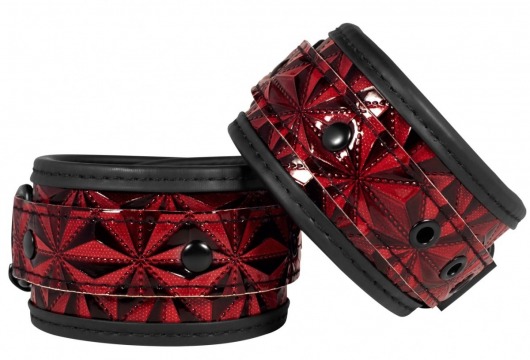 Красно-черные наручники Luxury Hand Cuffs - Shots Media BV - купить с доставкой в Москве