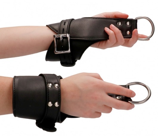 Черные наручники для подвешивания Suspension Wrist Bondage Handcuffs - Shots Media BV - купить с доставкой в Москве
