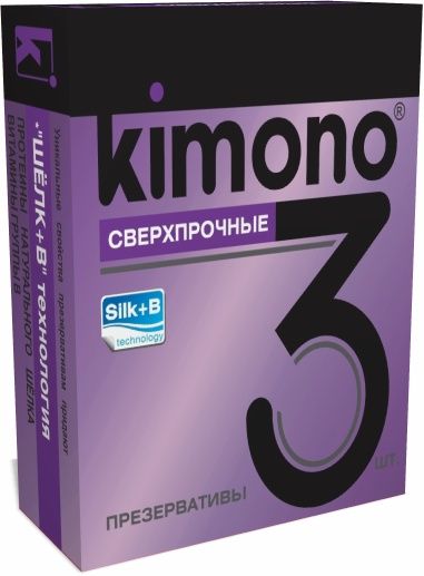 Сверхпрочные презервативы KIMONO - 3 шт. - Kimono - купить с доставкой в Москве