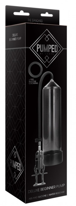 Черная вакуумная помпа для мужчин с насосом в виде поршня Deluxe Beginner Pump - Shots Media BV - в Москве купить с доставкой