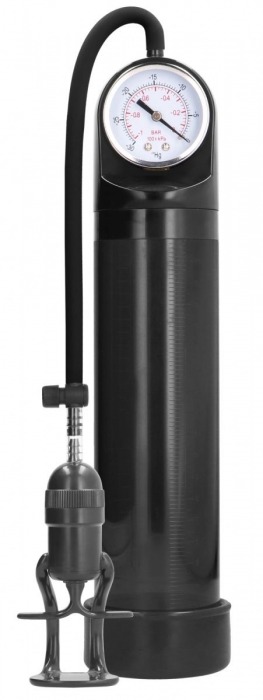 Черная вакуумная помпа с манометром Deluxe Pump With Advanced PSI Gauge - Shots Media BV - в Москве купить с доставкой