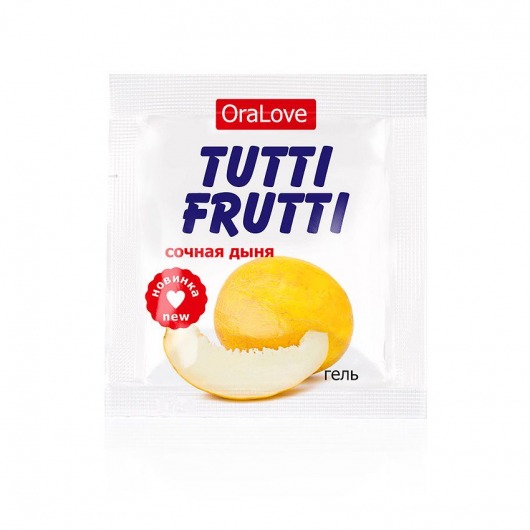 Пробник гель-смазки Tutti-frutti со вкусом сочной дыни - 4 гр. - Биоритм - купить с доставкой в Москве
