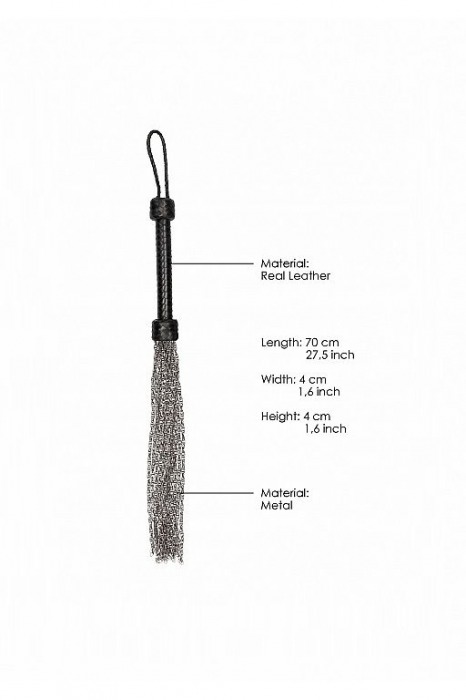 Черная многохвостая металлическая плеть Metal Chain Flogger - 53 см. - Shots Media BV - купить с доставкой в Москве