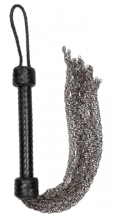 Черная многохвостая металлическая плеть Metal Chain Flogger - 53 см. - Shots Media BV - купить с доставкой в Москве
