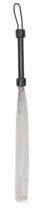 Черная многохвостая металлическая плеть Silver Ball Chain Flogger - 76 см. - Shots Media BV - купить с доставкой в Москве