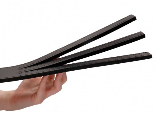 Черная шлепалка Three Finger Paddle Tawse - 51 см. - Shots Media BV - купить с доставкой в Москве