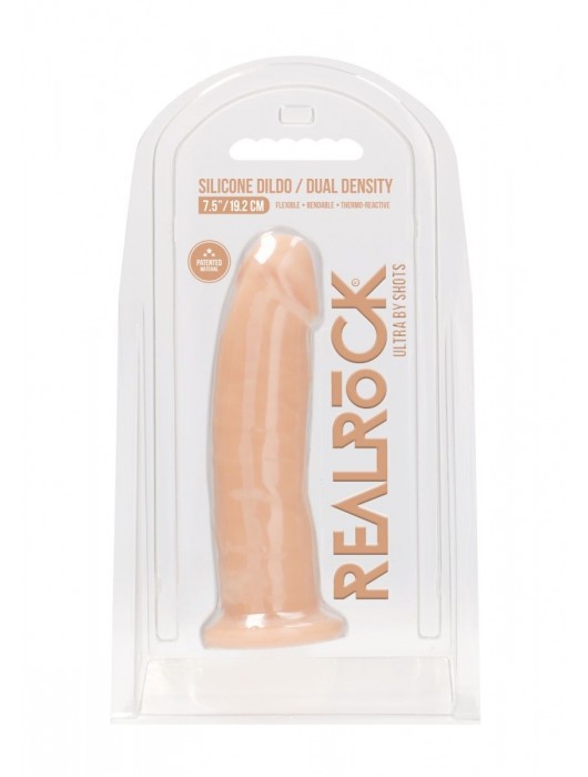 Телесный фаллоимитатор без мошонки Silicone Dildo Without Balls - 19,2 см. - Shots Media BV