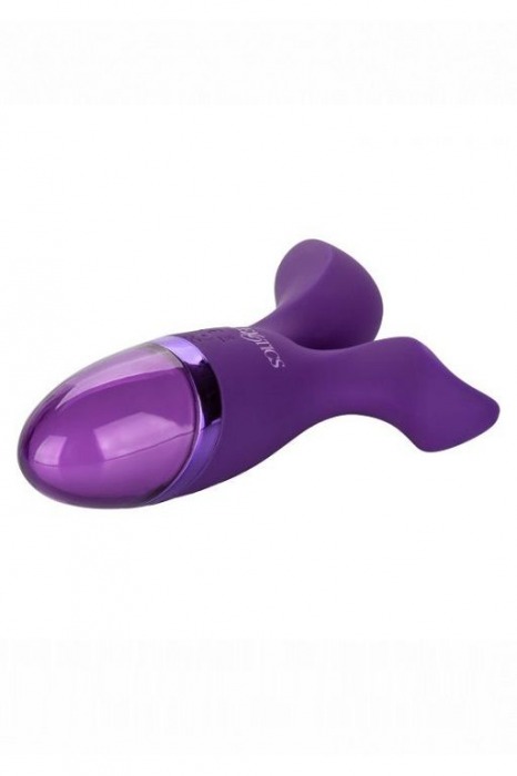 Фиолетовый раздвоенный вибромассажер Aura Duo - California Exotic Novelties