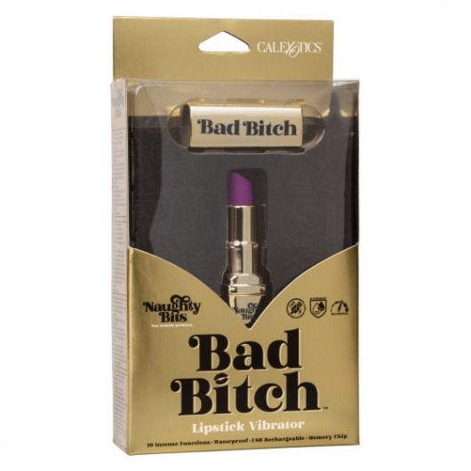 Мини-вибратор в виде тюбика помады Naughty Bits Bad Bitch Lipstick Vibrator - California Exotic Novelties