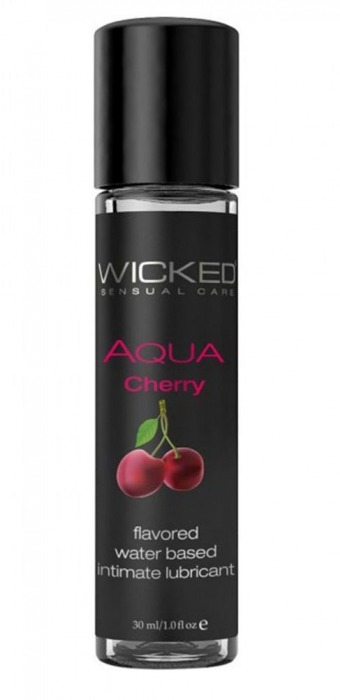 Лубрикант на водной основе WICKED AQUA Cherry с ароматом вишни - 30 мл. - Wicked - купить с доставкой в Москве