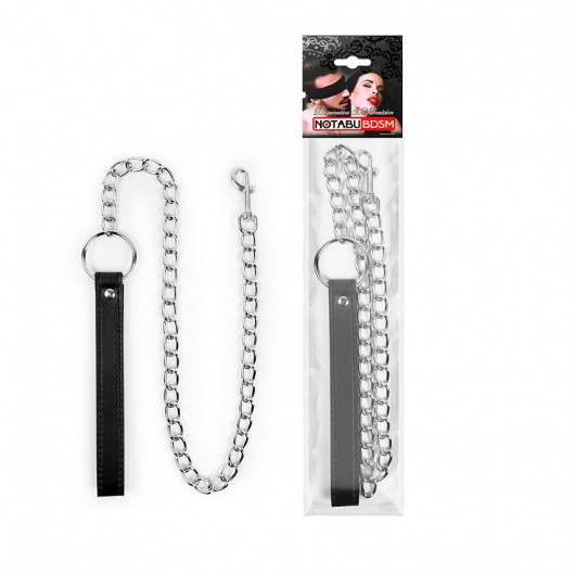 Металлический поводок для ошейника с черной ручкой - 77 см. - Bior toys - купить с доставкой в Москве