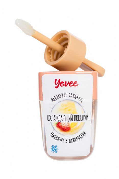 Бальзам для губ «Охлаждающий поцелуй» с ароматом клубники и шампанского - 5,5 мл. -  - Магазин феромонов в Москве