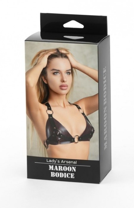 Бордовый лиф Ladys Arsenal с колечками - БДСМ Арсенал - купить с доставкой в Москве