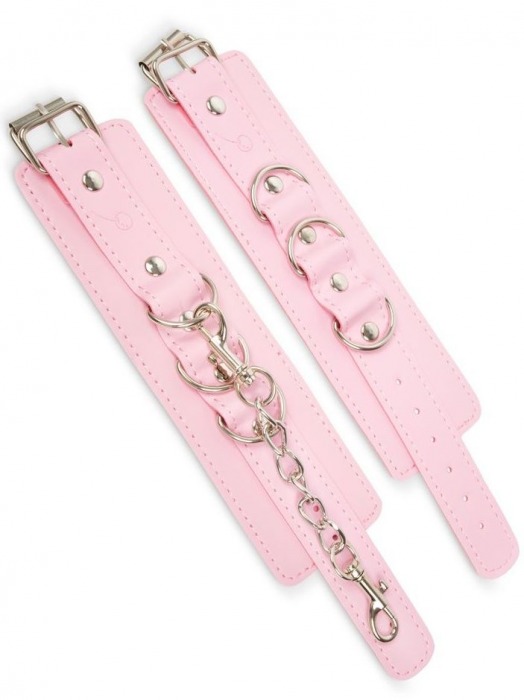 Розовые наручники с регулировкой на цепочке - Пикантные штучки - купить с доставкой в Москве