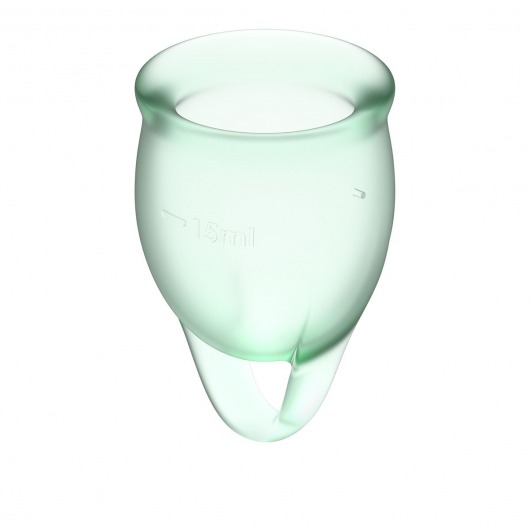 Набор зеленых менструальных чаш Feel confident Menstrual Cup - Satisfyer - купить с доставкой в Москве