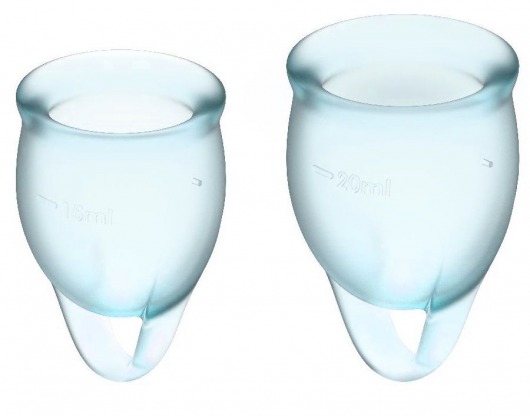 Набор голубых менструальных чаш Feel confident Menstrual Cup - Satisfyer - купить с доставкой в Москве