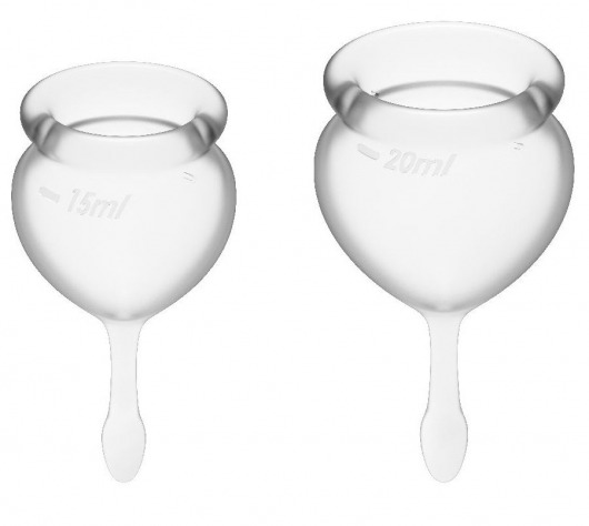 Набор прозрачных менструальных чаш Feel good Menstrual Cup - Satisfyer - купить с доставкой в Москве