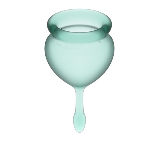 Набор темно-зеленых менструальных чаш Feel good Menstrual Cup - Satisfyer - купить с доставкой в Москве