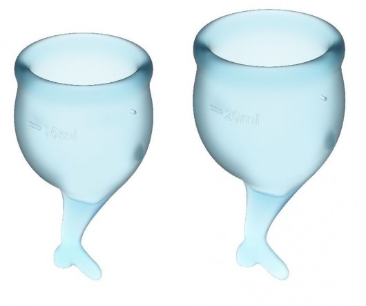 Набор голубых менструальных чаш Feel secure Menstrual Cup - Satisfyer - купить с доставкой в Москве