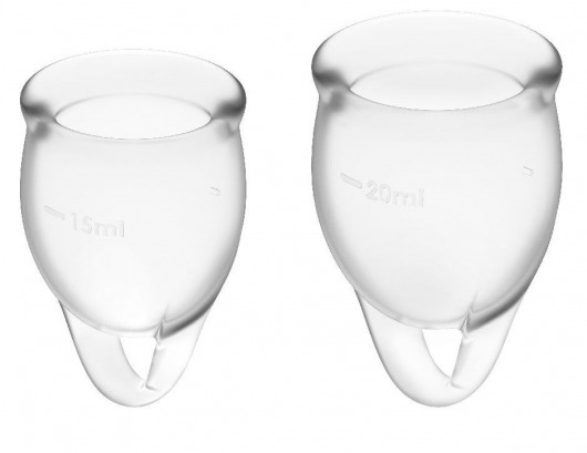 Набор прозрачных менструальных чаш Feel confident Menstrual Cup - Satisfyer - купить с доставкой в Москве