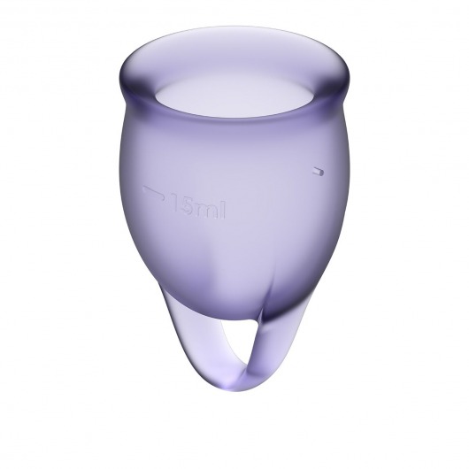 Набор фиолетовых менструальных чаш Feel confident Menstrual Cup - Satisfyer - купить с доставкой в Москве