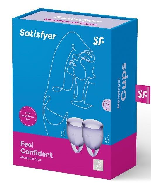 Набор фиолетовых менструальных чаш Feel confident Menstrual Cup - Satisfyer - купить с доставкой в Москве