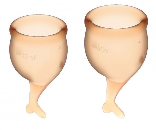 Набор оранжевых менструальных чаш Feel secure Menstrual Cup - Satisfyer - купить с доставкой в Москве