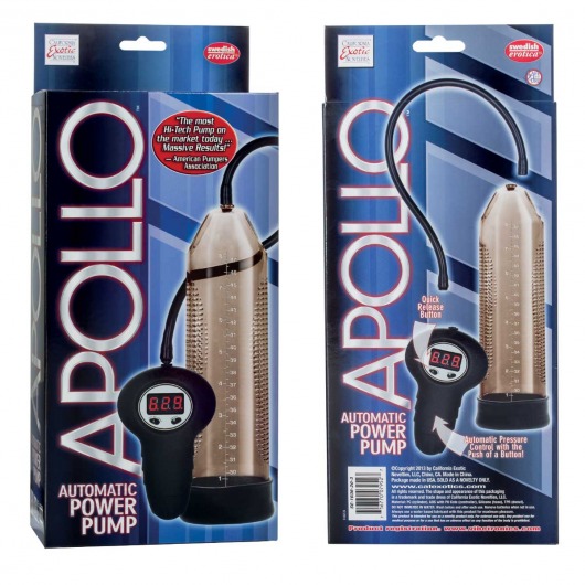 Серая мужская автоматическая помпа Apollo Automatic Power Pump - California Exotic Novelties - в Москве купить с доставкой
