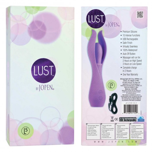Малый фиолетовый вибратор с лепестками Lust by JOPEN L5 - Jopen