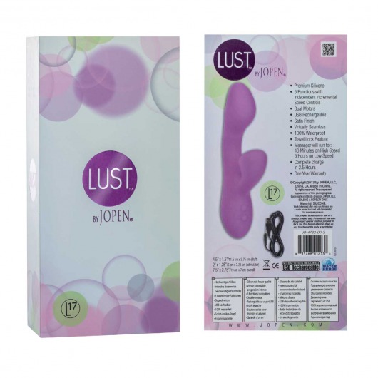Фиолетовый вибратор Lust by JOPEN L17 - Jopen