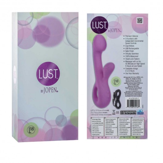 Фиолетовый вибратор Lust by JOPEN L18 - Jopen