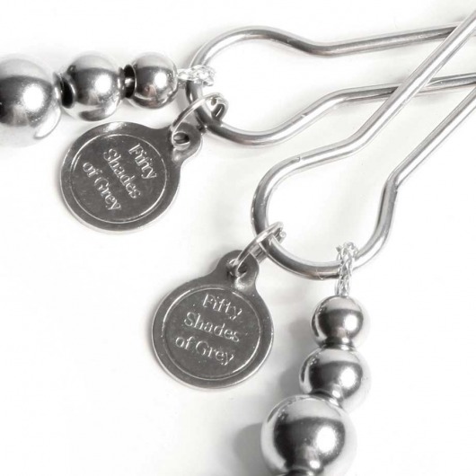 Металлические зажимы на соски Adjustable Nipple Clamps - Fifty Shades of Grey - купить с доставкой в Москве