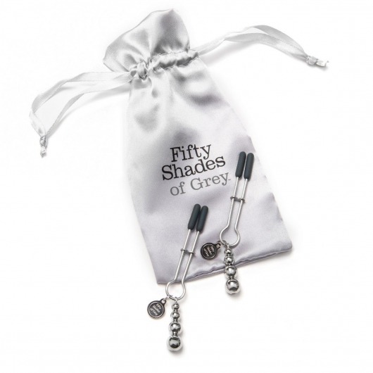Металлические зажимы на соски Adjustable Nipple Clamps - Fifty Shades of Grey - купить с доставкой в Москве