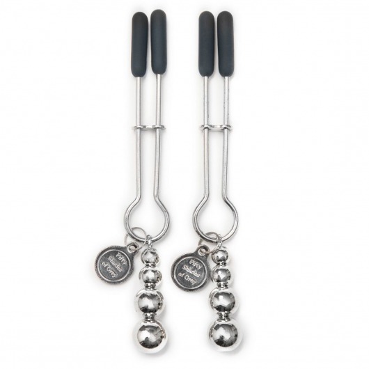 Металлические зажимы на соски Adjustable Nipple Clamps - Fifty Shades of Grey - купить с доставкой в Москве
