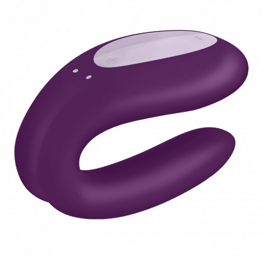 Фиолетовый вибратор для пар Double Joy с управлением через приложение - Satisfyer