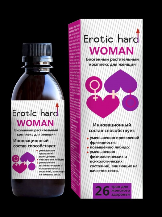 Женский биогенный концентрат для повышения либидо Erotic hard Woman - 250 мл. - Erotic Hard - купить с доставкой в Москве