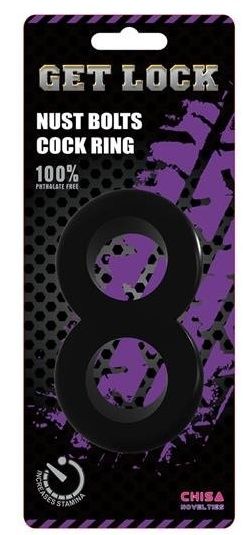 Черное гладкое двойное эрекционное кольцо Get Lock - Chisa - в Москве купить с доставкой