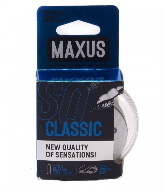 Классические презервативы в пластиковом кейсе MAXUS Classic - 3 шт. - Maxus - купить с доставкой в Москве