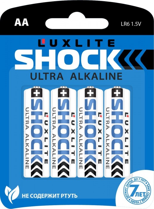 Батарейки Luxlite Shock (BLUE) типа АА - 4 шт. - Luxlite - купить с доставкой в Москве