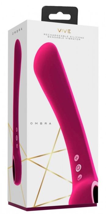 Розовый гибкий вибромассажер Ombra - 21,5 см. - Shots Media BV