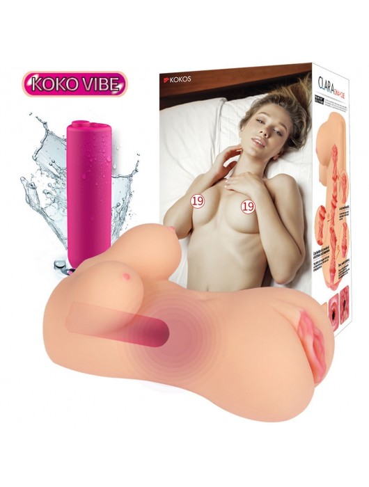 Телесный вибромастурбатор-вагина Clara OnaHole с имитацией груди - KOKOS - в Москве купить с доставкой