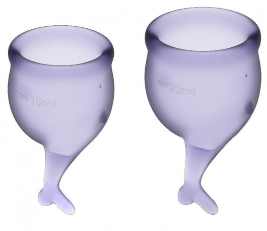 Набор фиолетовых менструальных чаш Feel secure Menstrual Cup - Satisfyer - купить с доставкой в Москве