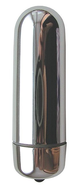 Серебристая гладкая пуля с вибрацией - 6,4 см. - Bior toys
