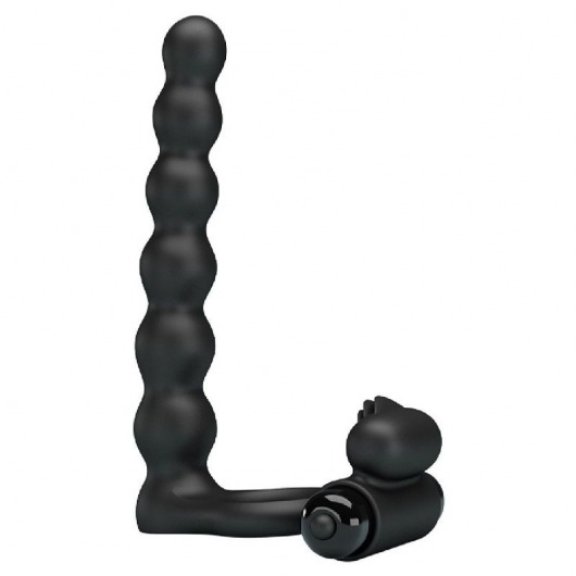 Черная насадка для двойной стимуляции Hercules Penis Sheath III - 15,3 см. - Baile - купить с доставкой в Москве