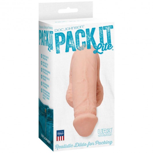 Фаллоимитатор для ношения Pack It – Lite – White - 12 см. - Doc Johnson