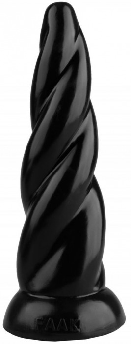 Черная коническая спиральная анальная втулка - 22,5 см. - Джага-Джага