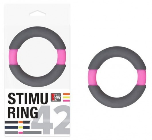 Серо-розовое эрекционное кольцо на пенис Neon Stimu - Dream Toys - в Москве купить с доставкой