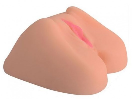 Телесная вагина с розовыми губками и двумя отверстиями - SHEQU - в Москве купить с доставкой